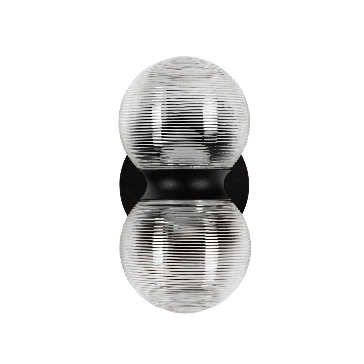 Applique extérieure Peri Noir / Verre strié transparent – vue 4