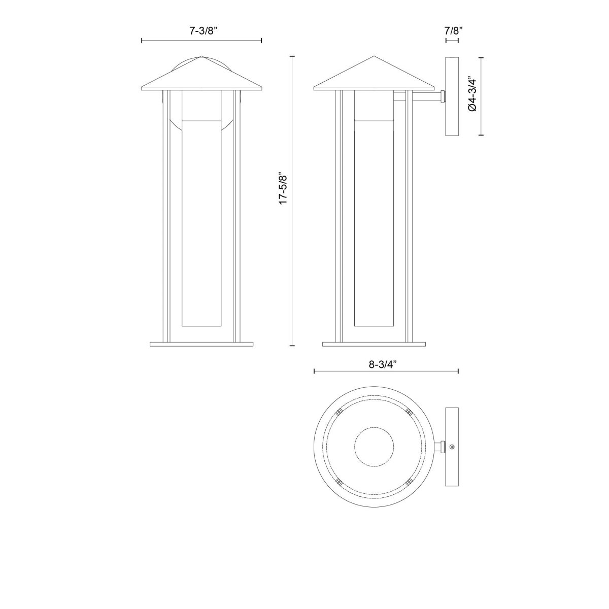 Murale extérieure Tenko - Verre d'opale noir / brillant 17 5/8" by Alora Lighting | Luminaires & cie