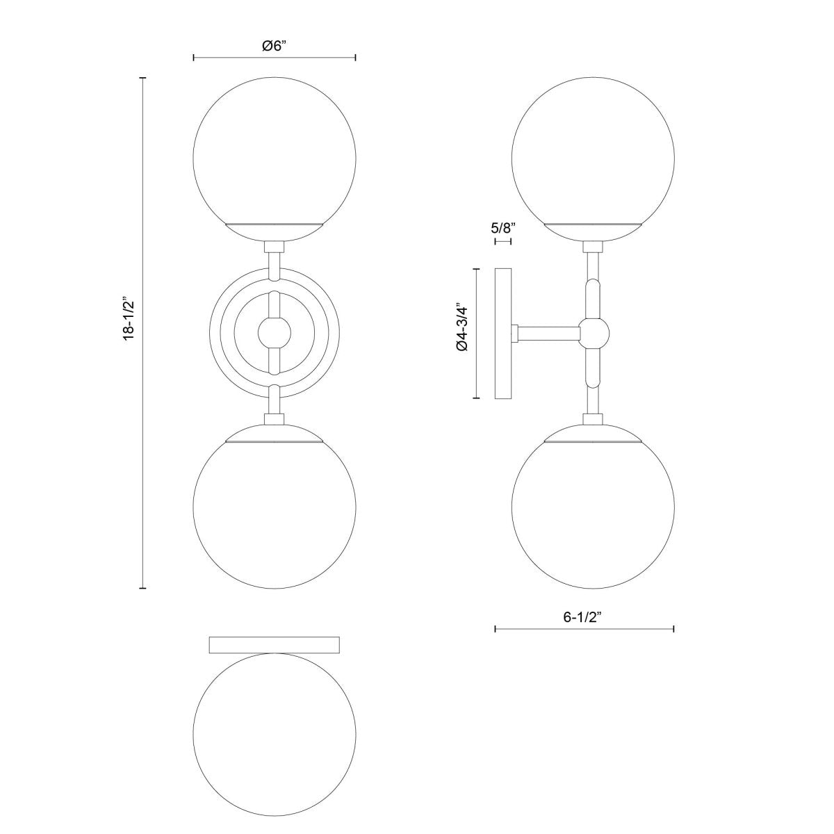 Murale Fiore - Verre d'opale en or / brillant brossé 18 1/2" by Alora Lighting | Luminaires & cie