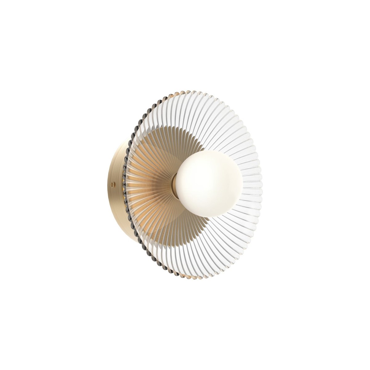 Murale Hera - Or brossé / Verre à côteau transparent 9" by Alora Lighting | Luminaires & cie