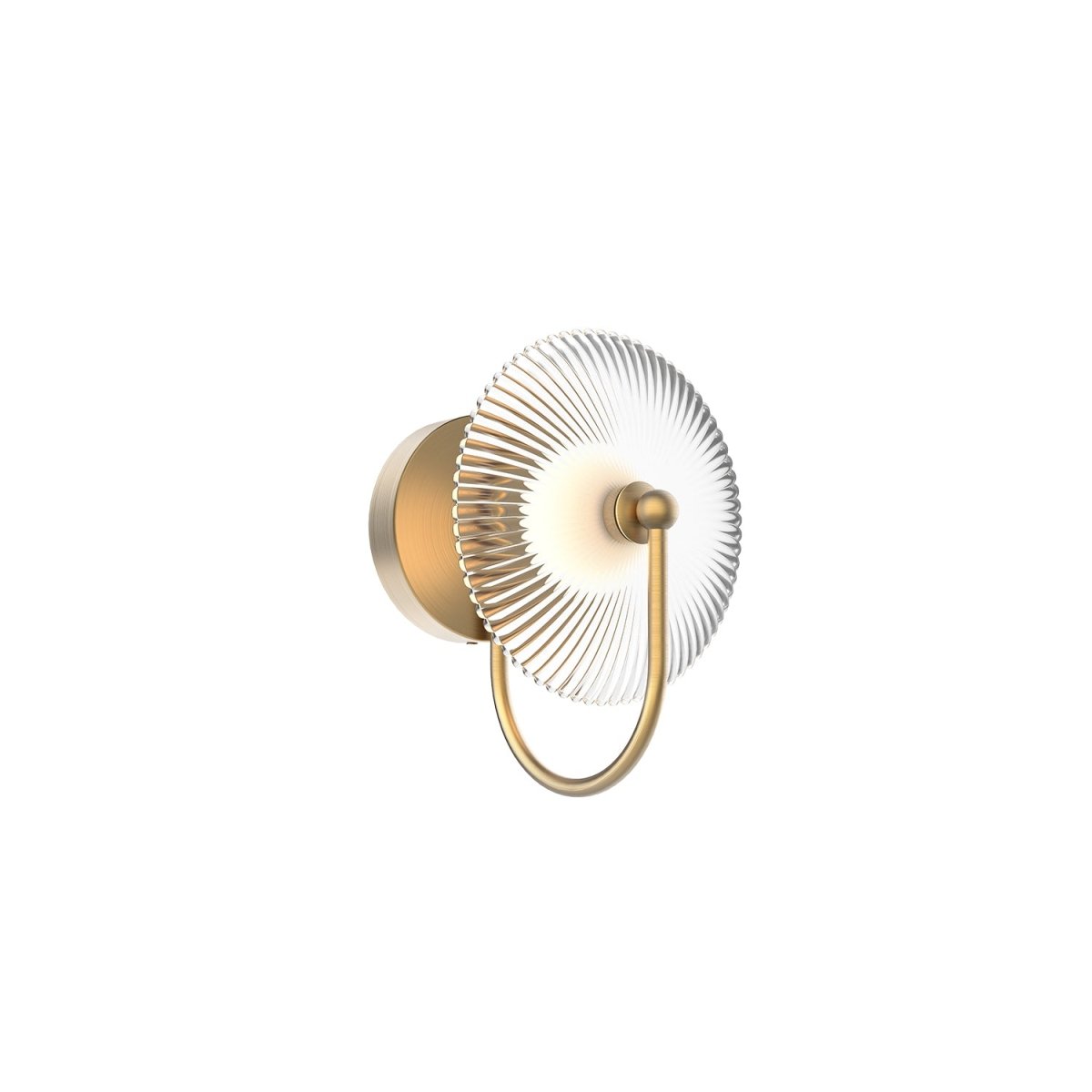 Murale Hera - Or brossé / Verre à côteau transparent 11 1/4" by Alora Lighting | Luminaires & cie