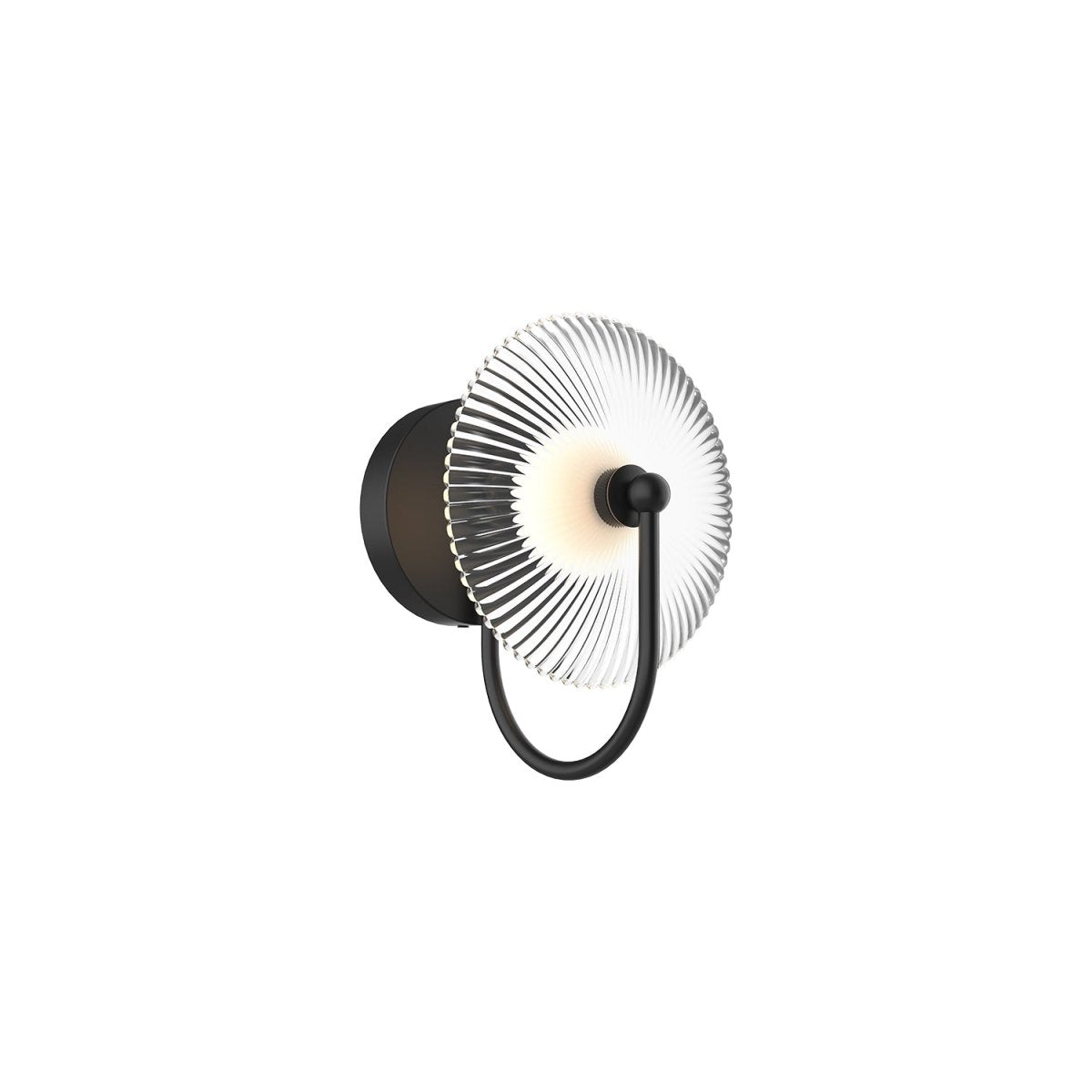 Murale Hera - Noir mat / Verre à côteau transparent 11 1/4" by Alora Lighting | Luminaires & cie