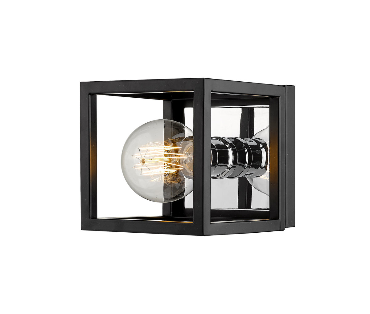 Applique murale Kube Noir mat + Chrome – Z-Lite