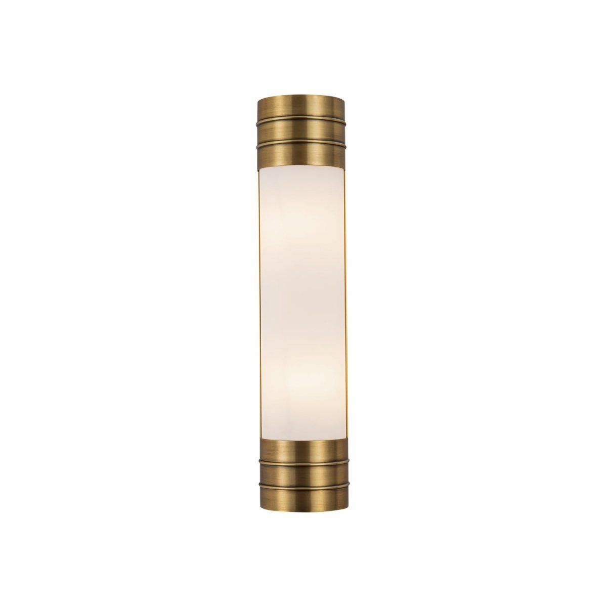 Murale linéaire Willard - Laiton vintage Verre d'opale brillante 18 3/8" by Alora Lighting | Luminaires & cie