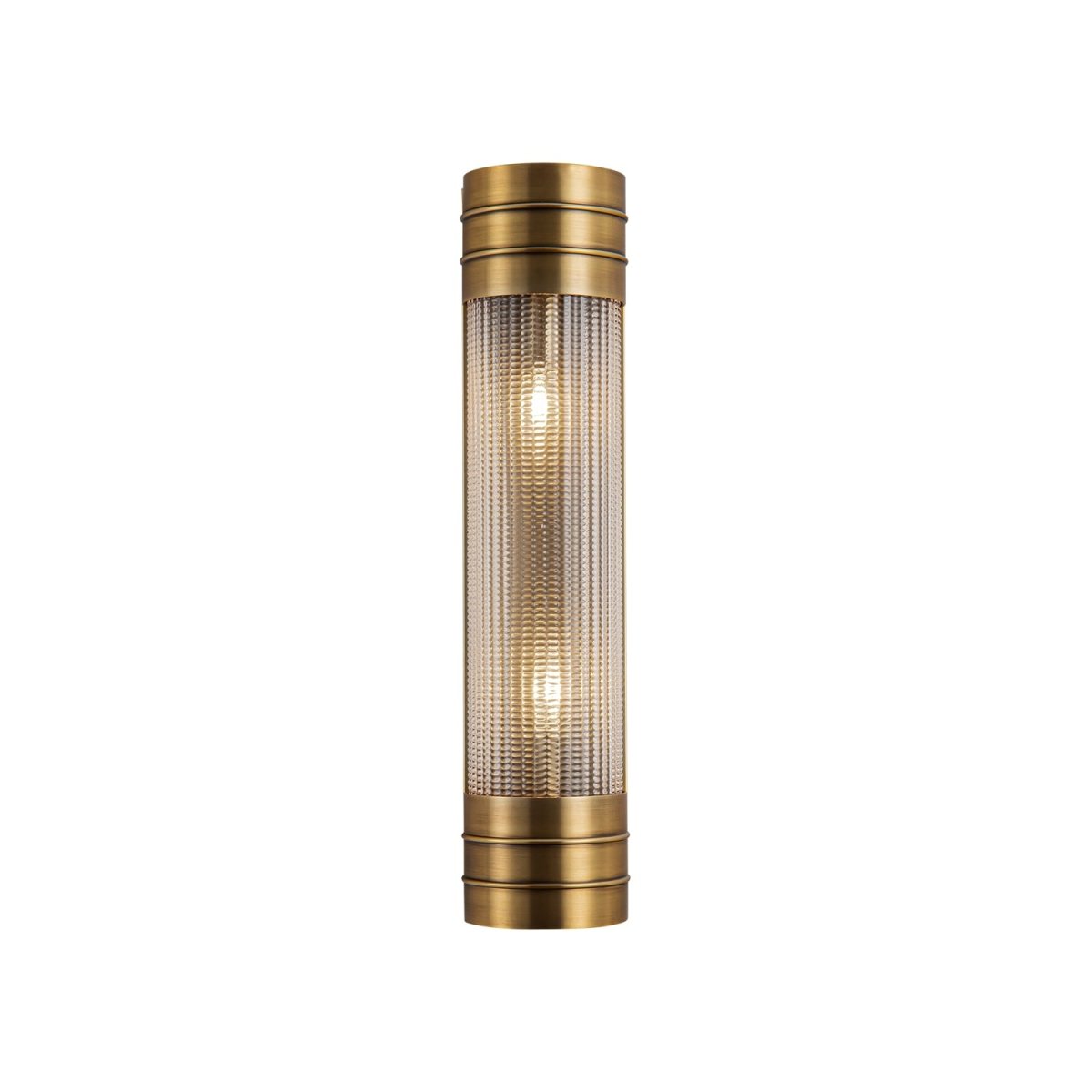 Murale linéaire Willard - Laiton vintage Verre prismatique 18 3/8" by Alora Lighting | Luminaires & cie