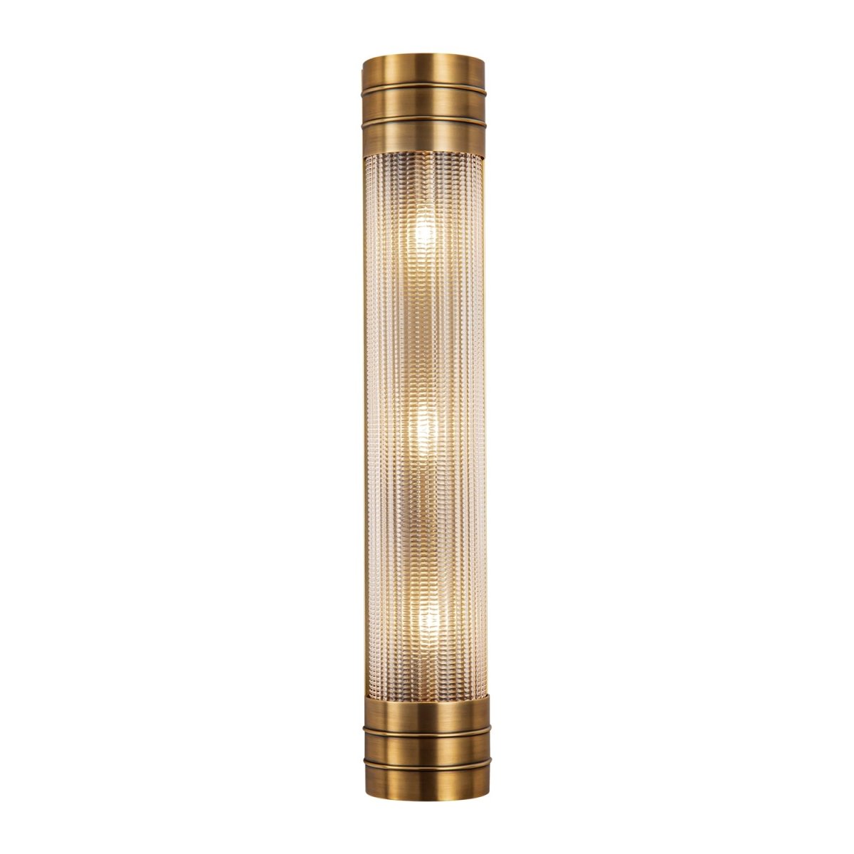 Murale linéaire Willard - Laiton vintage Verre prismatique 24 1/8" by Alora Lighting | Luminaires & cie