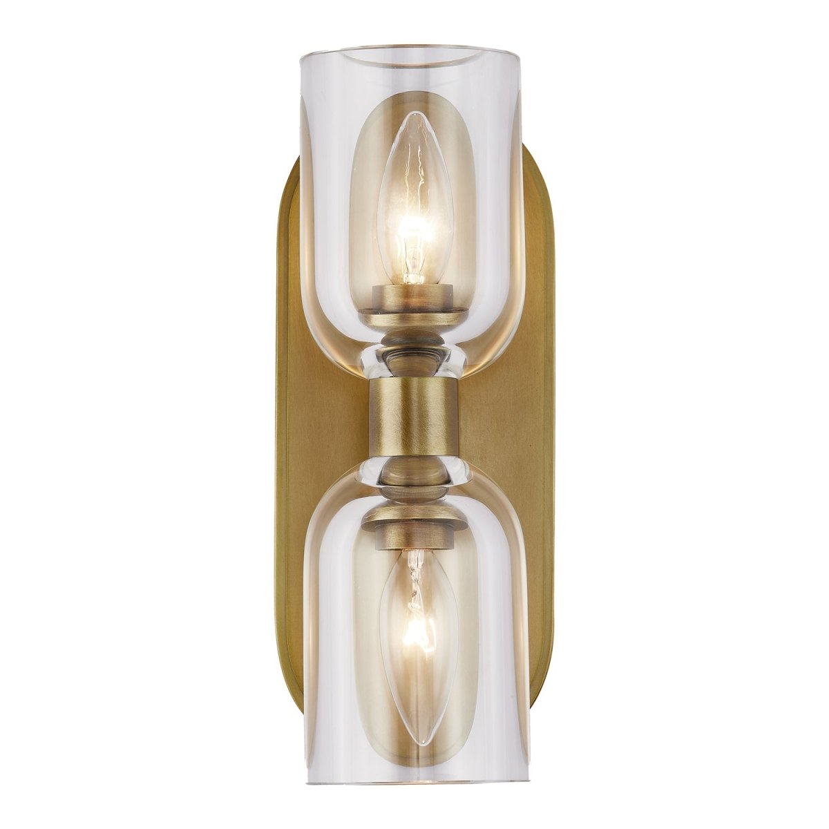Murale Lucian - Cristal transparent / laiton vintage 11 1/2" by Alora Lighting | Luminaires & cie