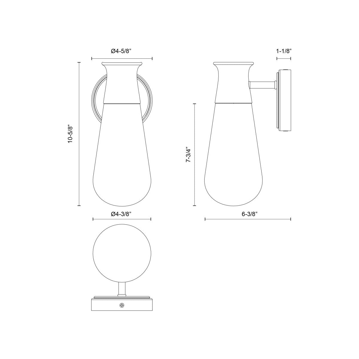 Murale Marcel - Or vieilli 4 5/8" by Alora Lighting | Luminaires & cie