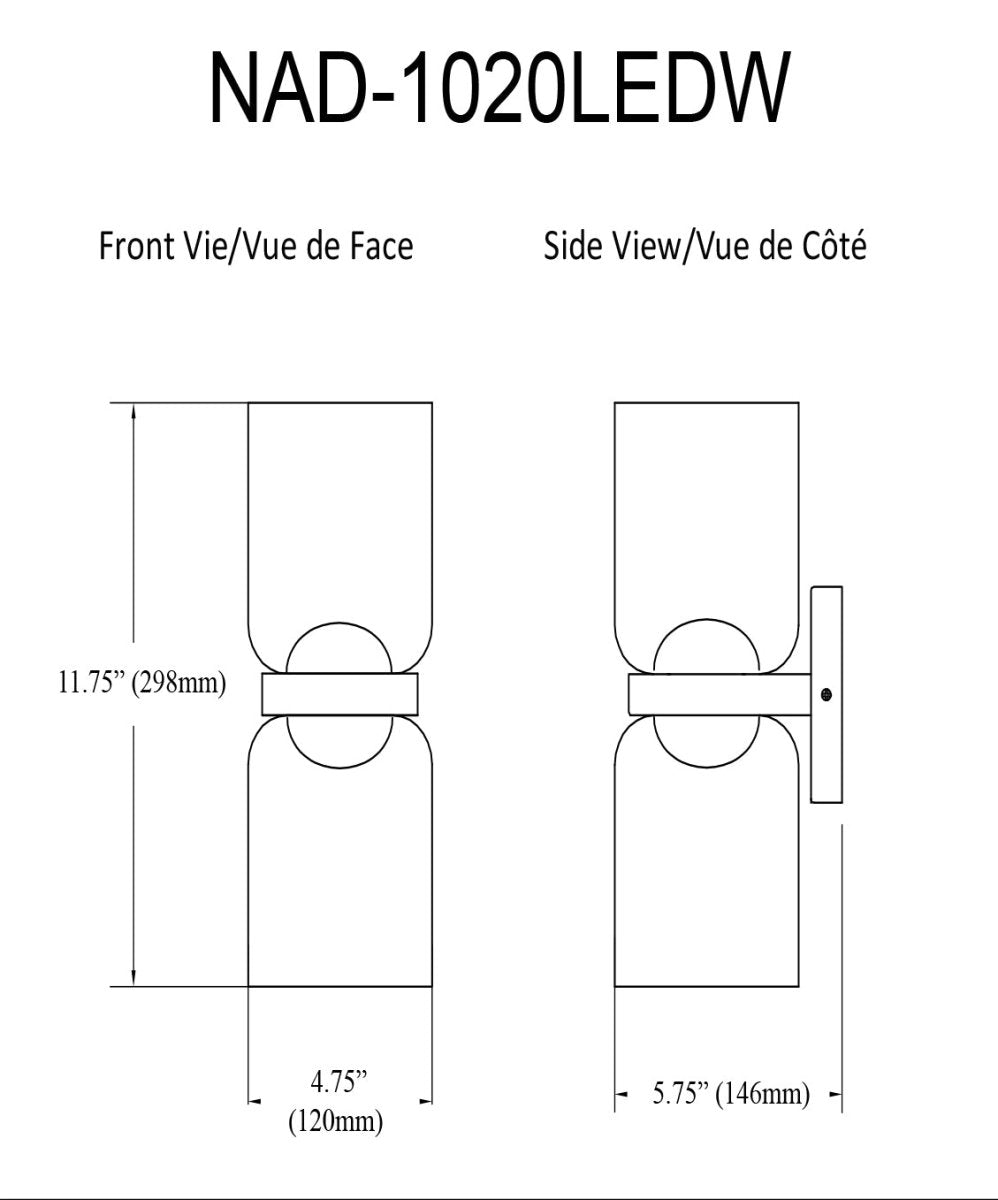 Murale Nadine - Chrome poli 6 3/4" by Dainolite | Luminaires & cie