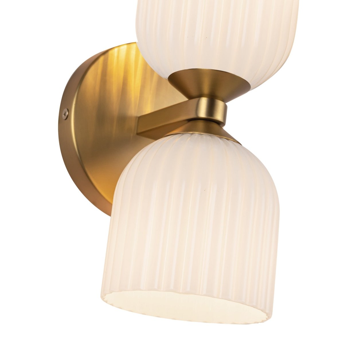 Murale Nelly - Gold Gold / Verre d'opale côtelée en or brossé by Alora Lighting | Luminaires & cie