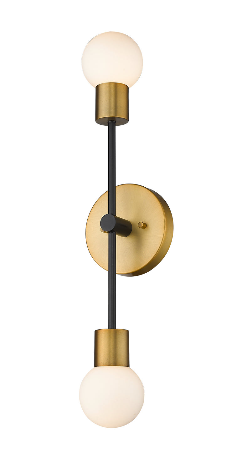 Applique murale Neutra Noir mat + Laiton fonderie, nombre ampoules 2 – Z-Lite
