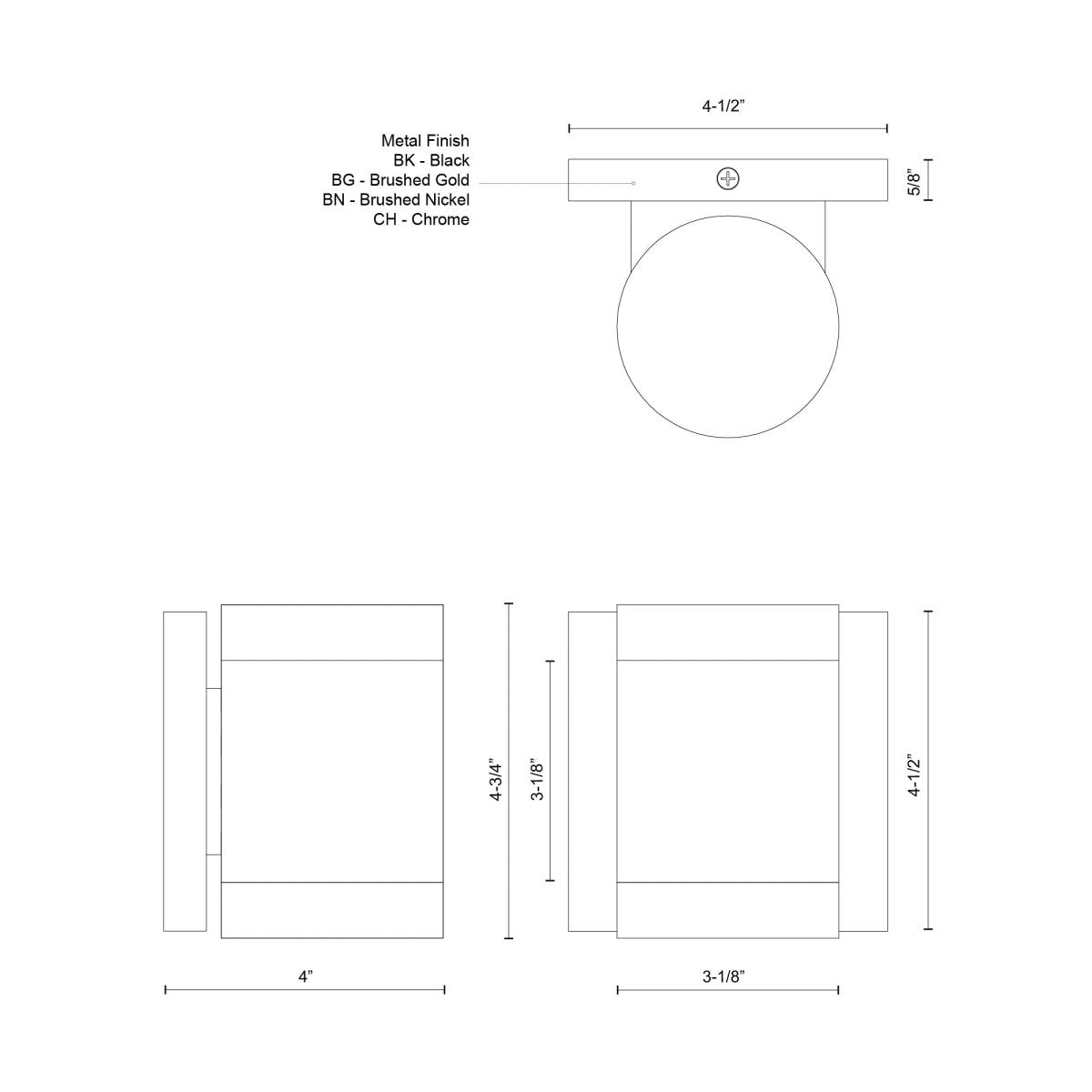 Murale Norfolk - Or brossé 4 3/4" by Kuzco Lighting | Luminaires & cie