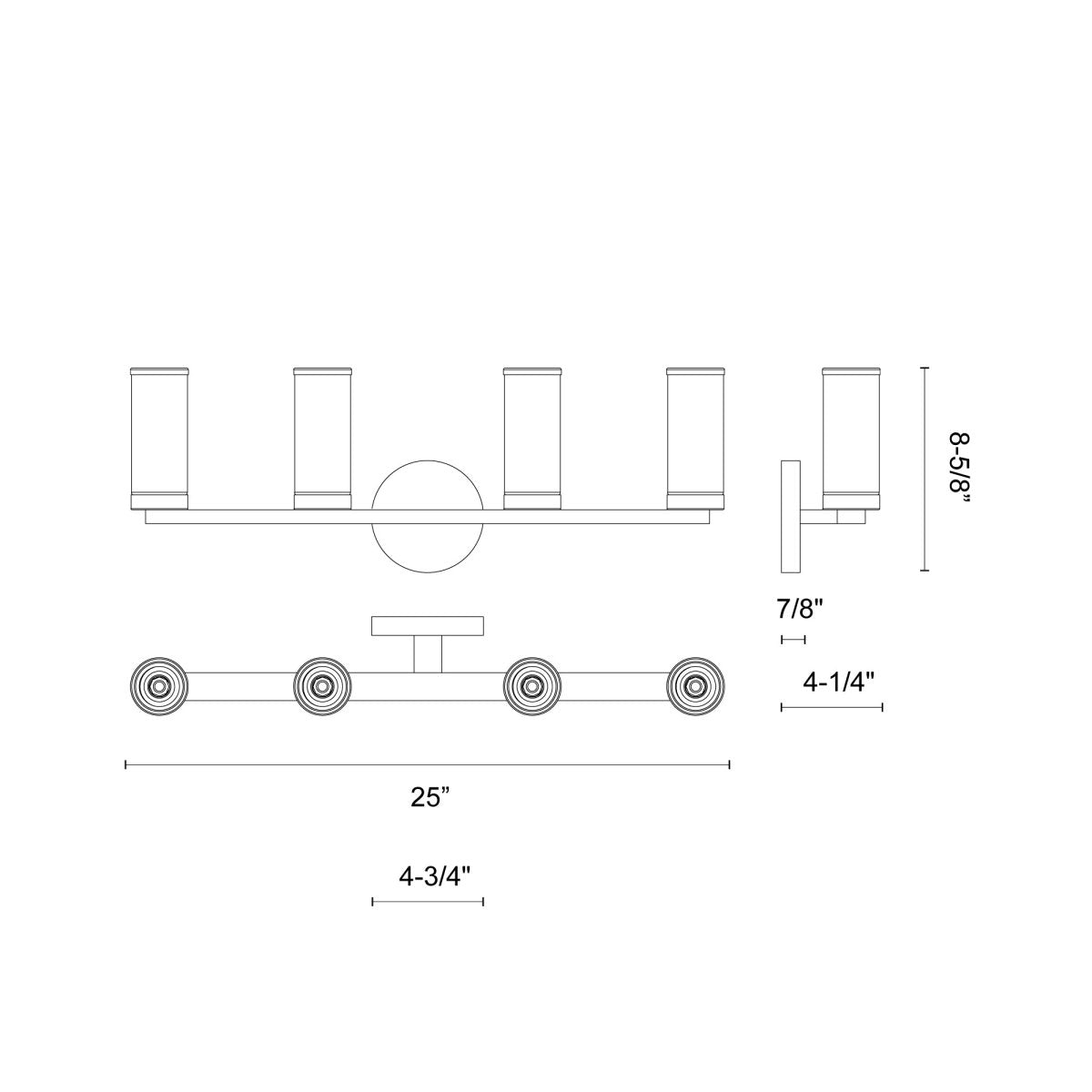 Murale Revolve - Verre transparent / laiton naturel 25" 8 5/8" by Alora Lighting | Luminaires & cie