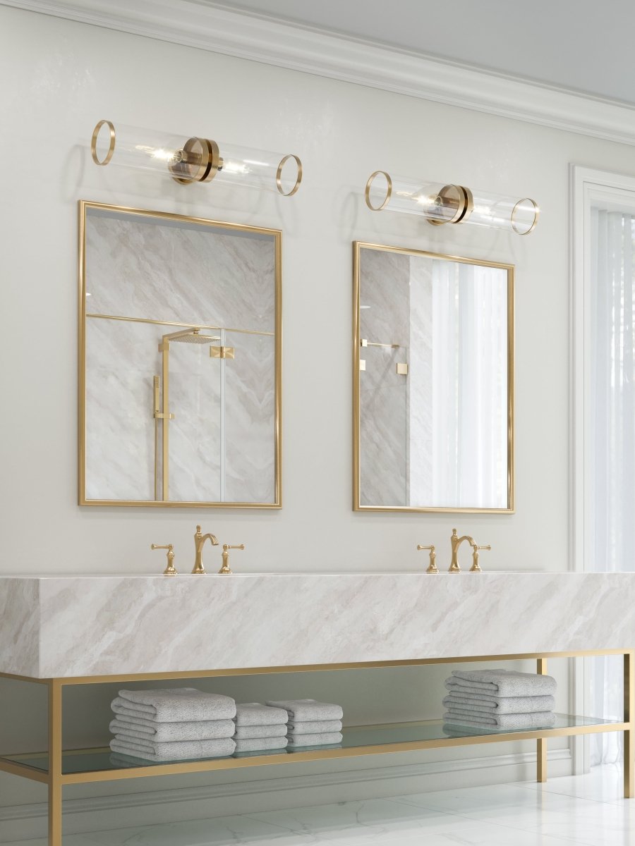 Murale Revolve II - Verre transparent / laiton naturel 28 5/8" by Alora Lighting | Luminaires & cie