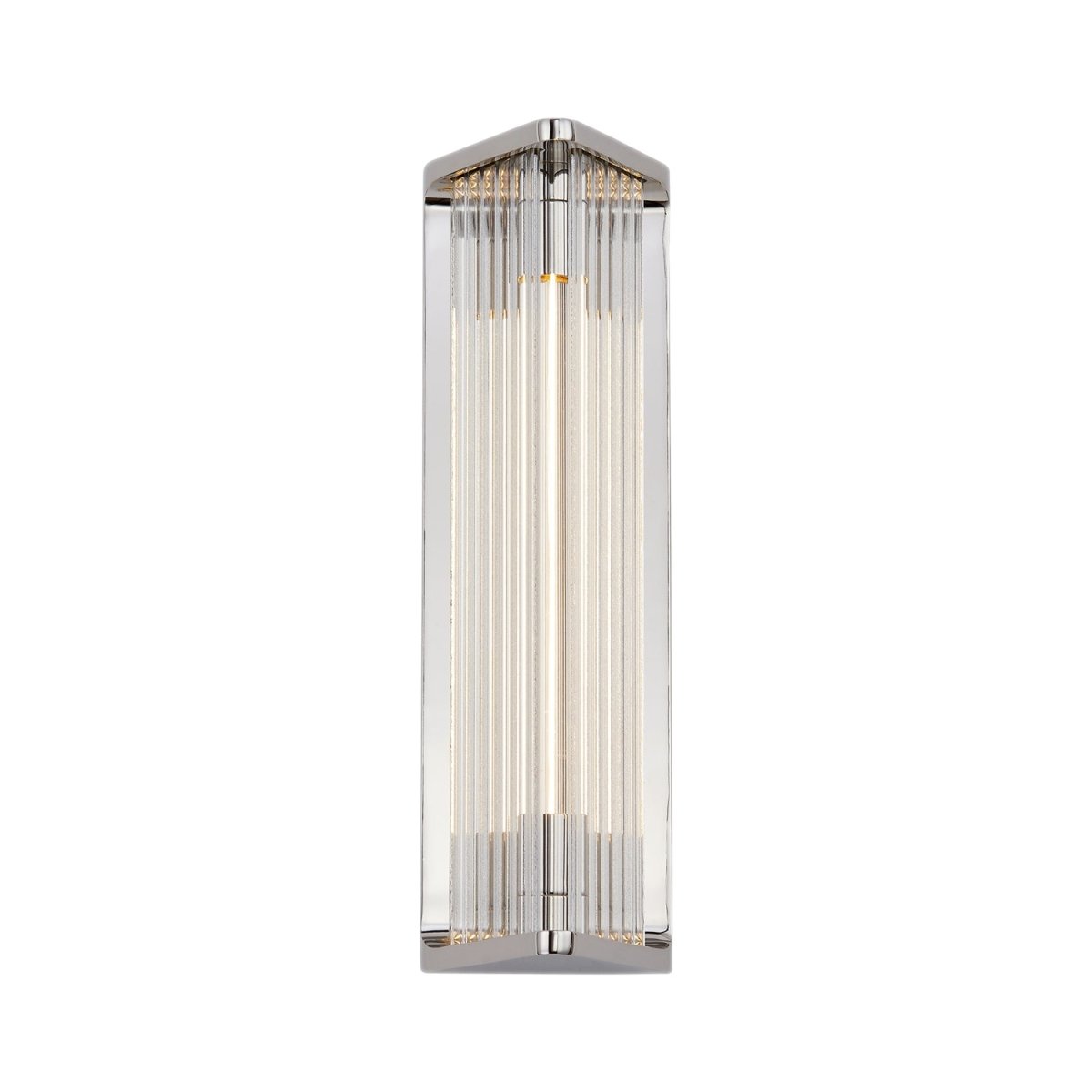 Murale Sabre - Nickel poli / verre côtelé 4 3/8" 14 1/8" by Alora Lighting | Luminaires & cie