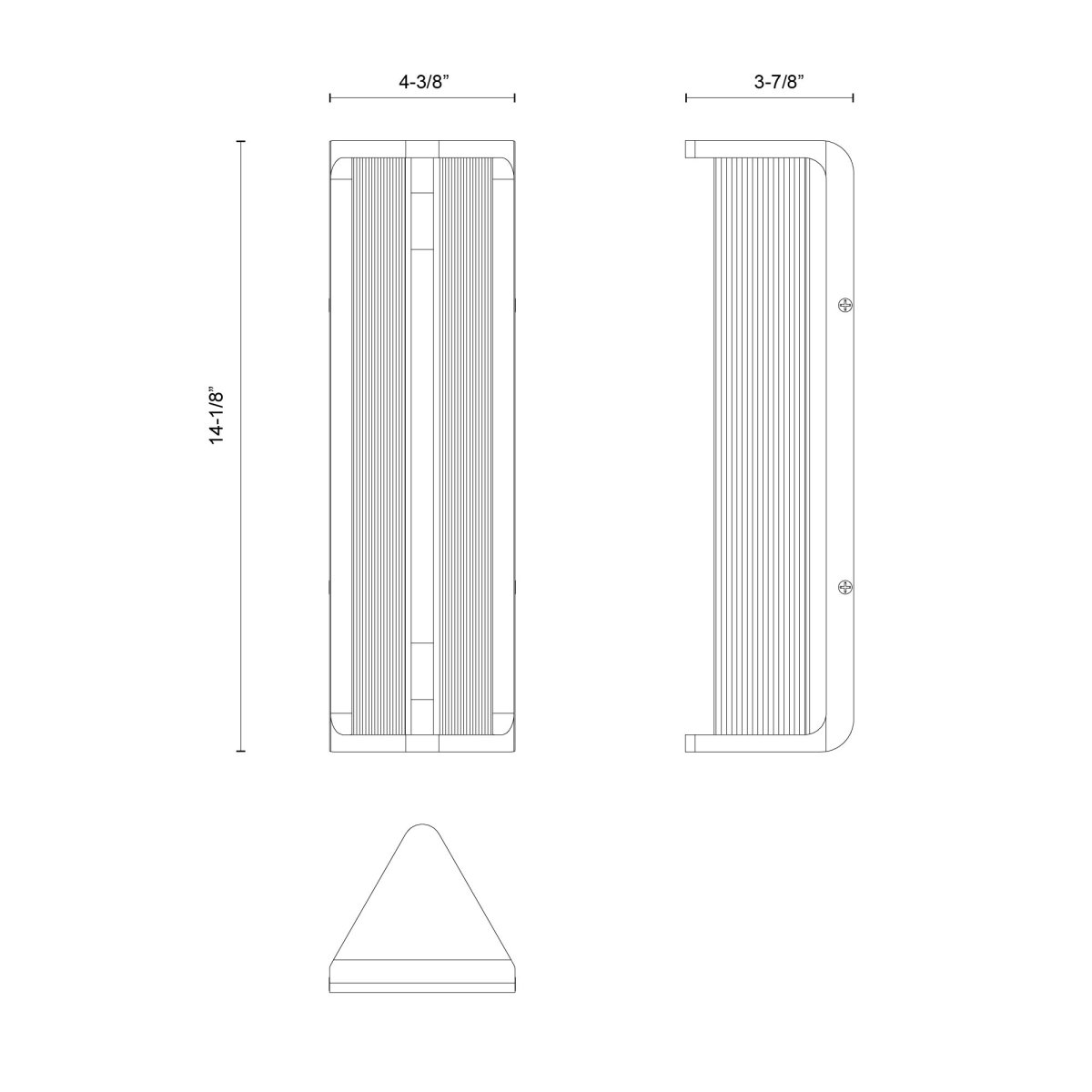 Murale Sabre - Nickel poli / verre côtelé 4 3/8" 14 1/8" by Alora Lighting | Luminaires & cie