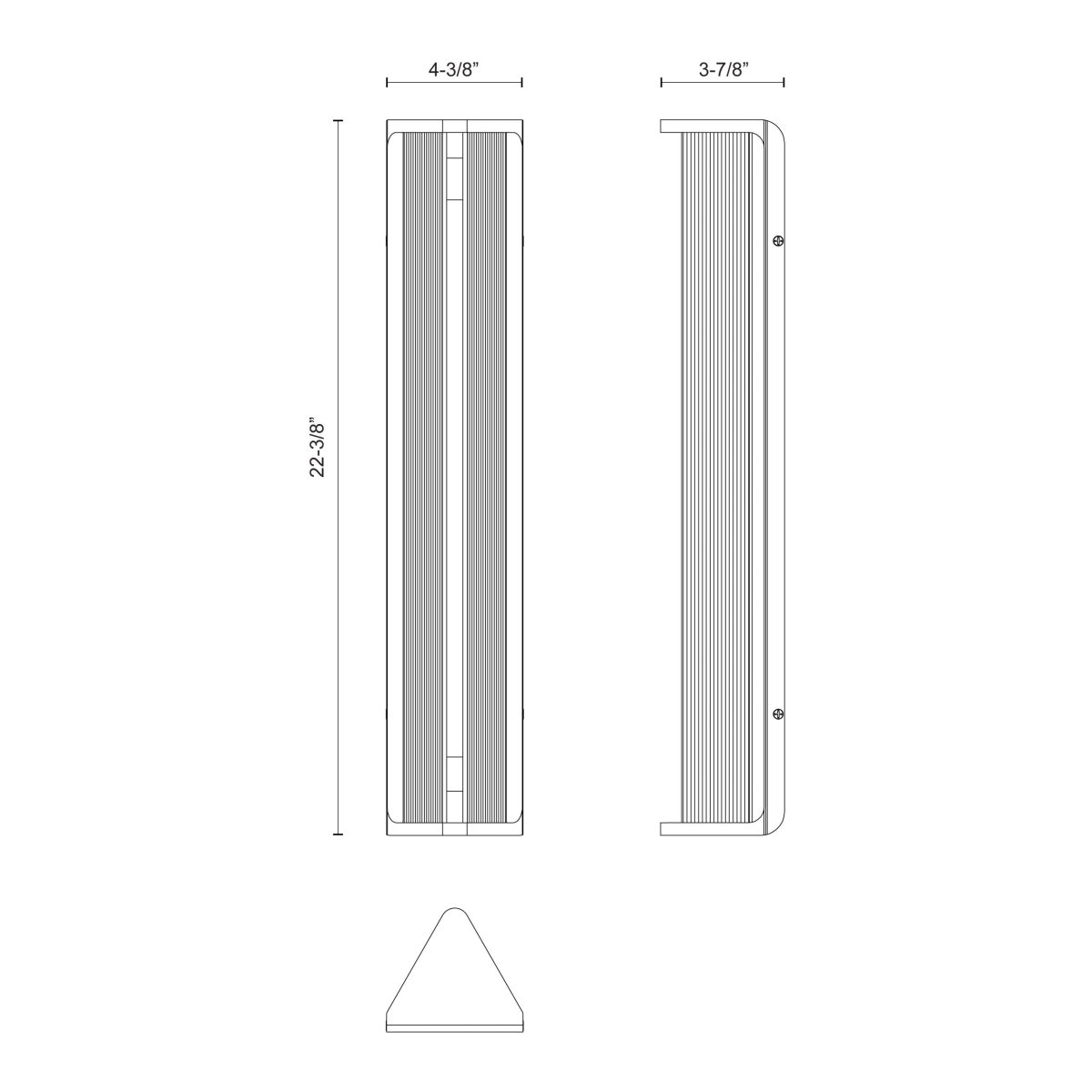 Murale Sabre - Nickel poli / verre côtelé 4 3/8" 22 3/8" by Alora Lighting | Luminaires & cie