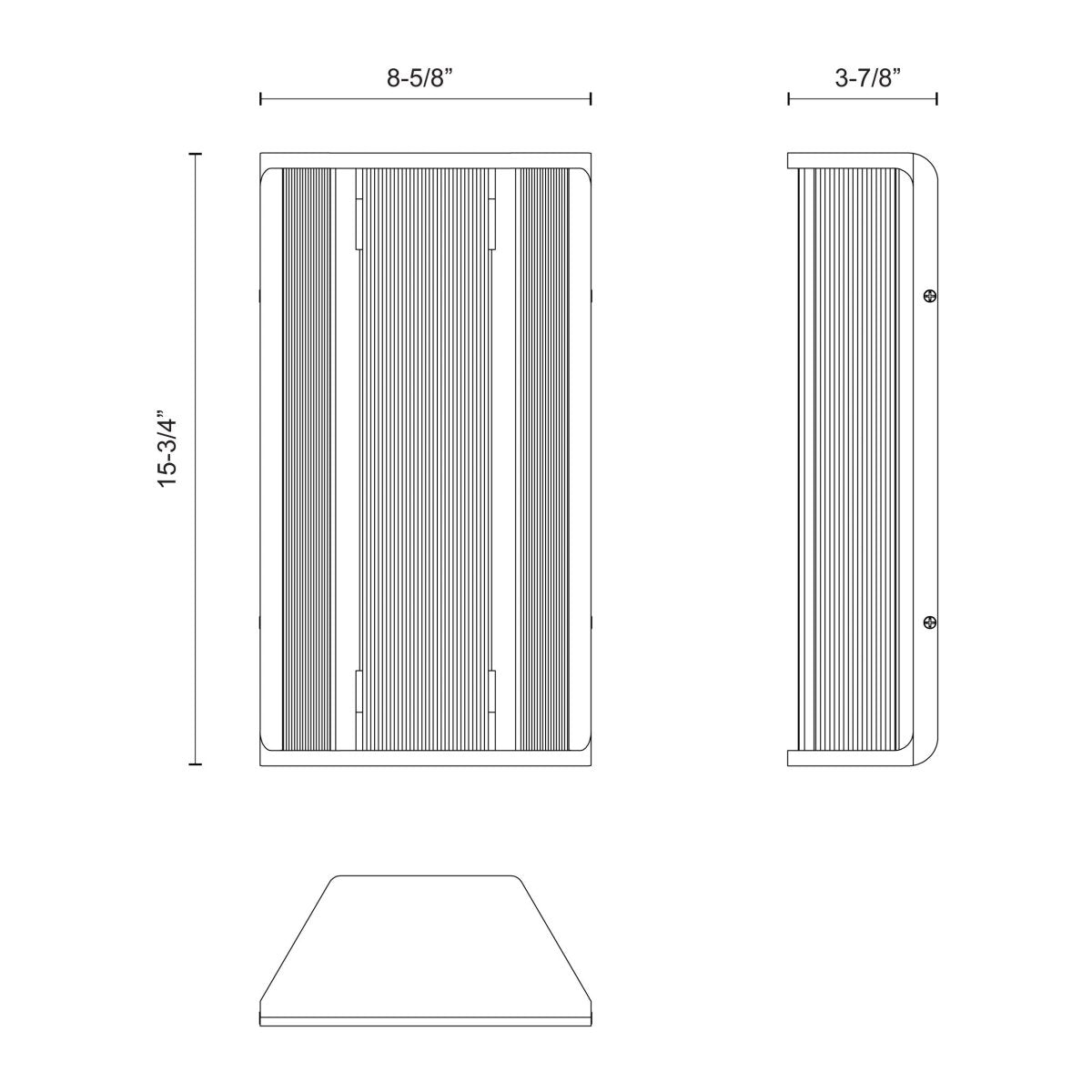 Murale Sabre - Nickel poli / verre côtelé 8 5/8" 15 3/4" by Alora Lighting | Luminaires & cie