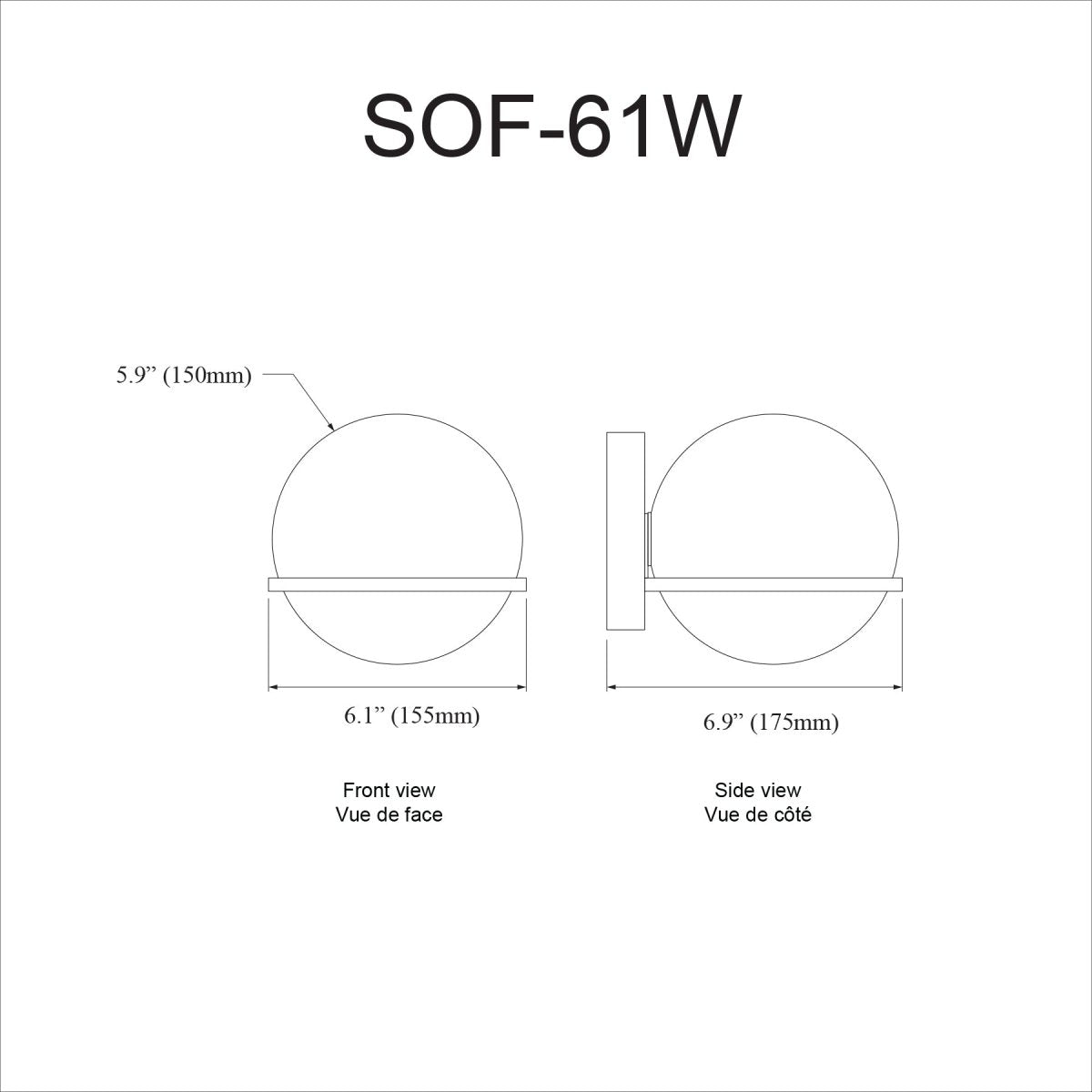 Murale Sofia - Laiton vieilli 6" by Dainolite | Luminaires & cie