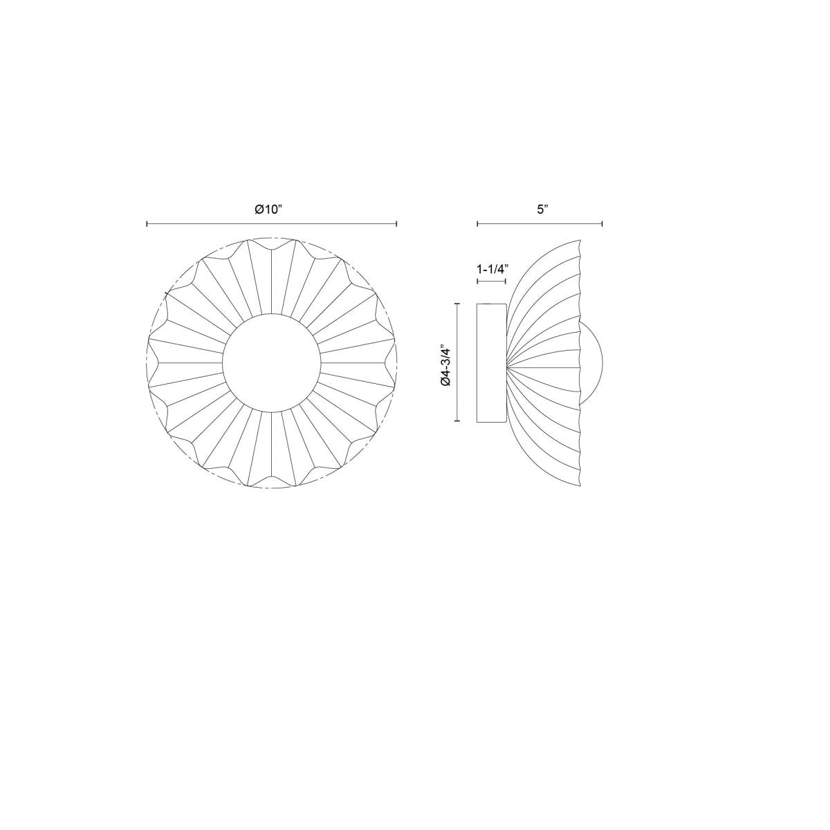 Murale Soleil - Verre blanc / opale antique by Alora Lighting | Luminaires & cie