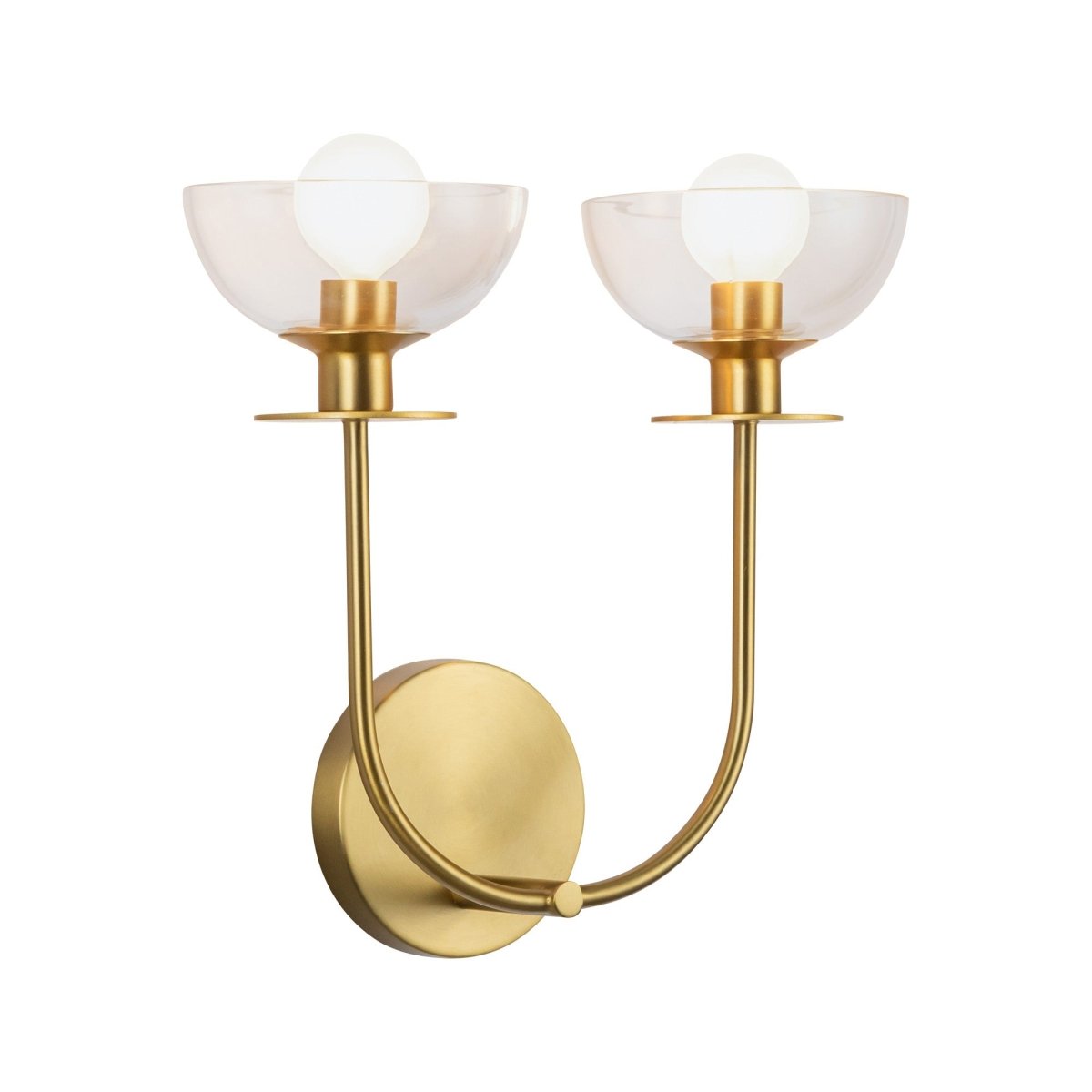 Murale Sylvia - Gold / verre clair brossé 12" by Alora Lighting | Luminaires & cie