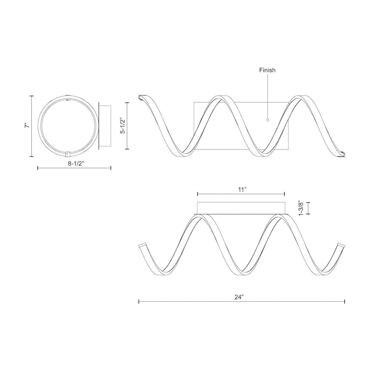 Murale Synergy - Laiton antique 24" by Kuzco Lighting | Luminaires & cie