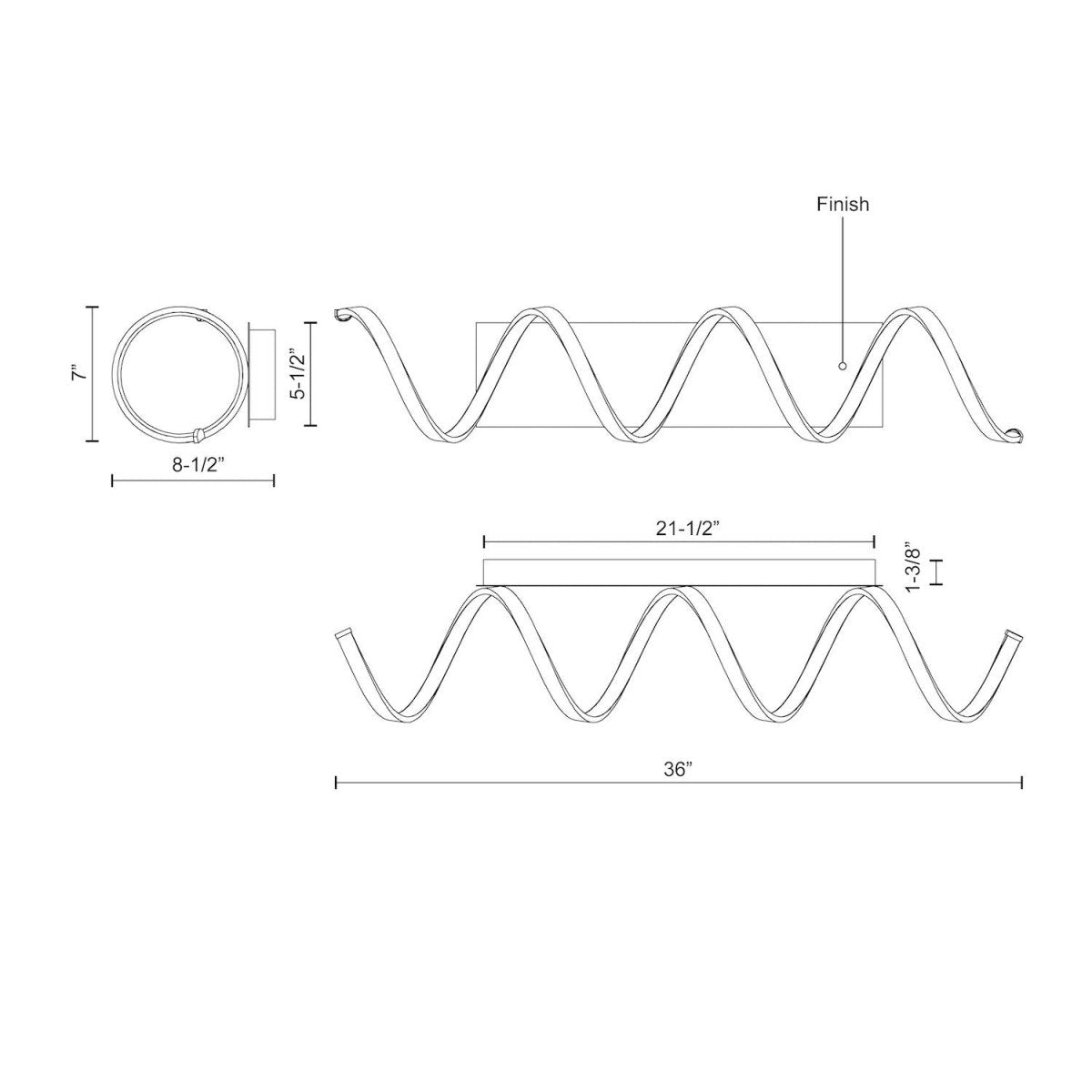 Murale Synergy - Laiton antique 36" by Kuzco Lighting | Luminaires & cie