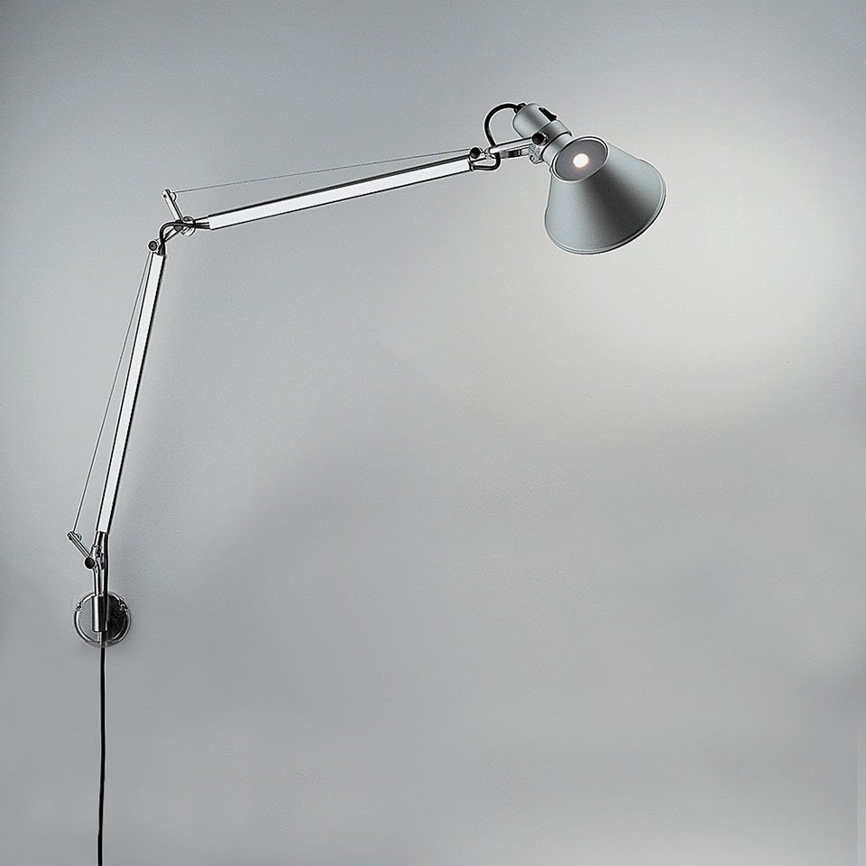 Murale Tolomeo - Classique / avec support "S" Aluminium DEL / 10W / 3000°K / Dimmable sur la tête by Artemide | Luminaires & cie