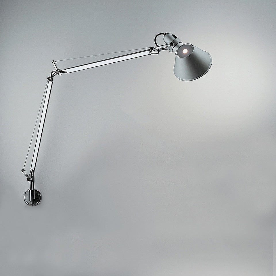 Murale Tolomeo - Classique / avec support "J" Aluminium 1 x 100W Medium E26 / A - 15 by Artemide | Luminaires & cie