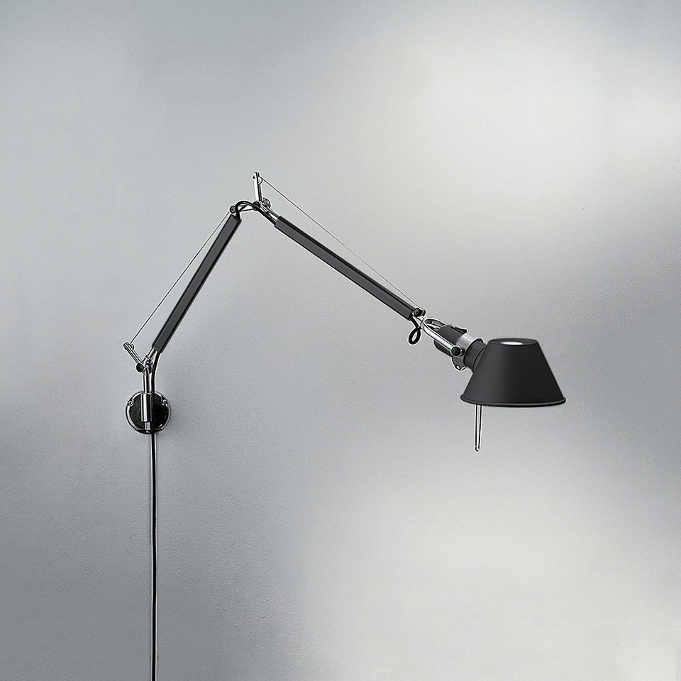 Murale Tolomeo - Mini / avec support "S" Noir 1 x A - 15 / 100W Max / Medium E26 by Artemide | Luminaires & cie