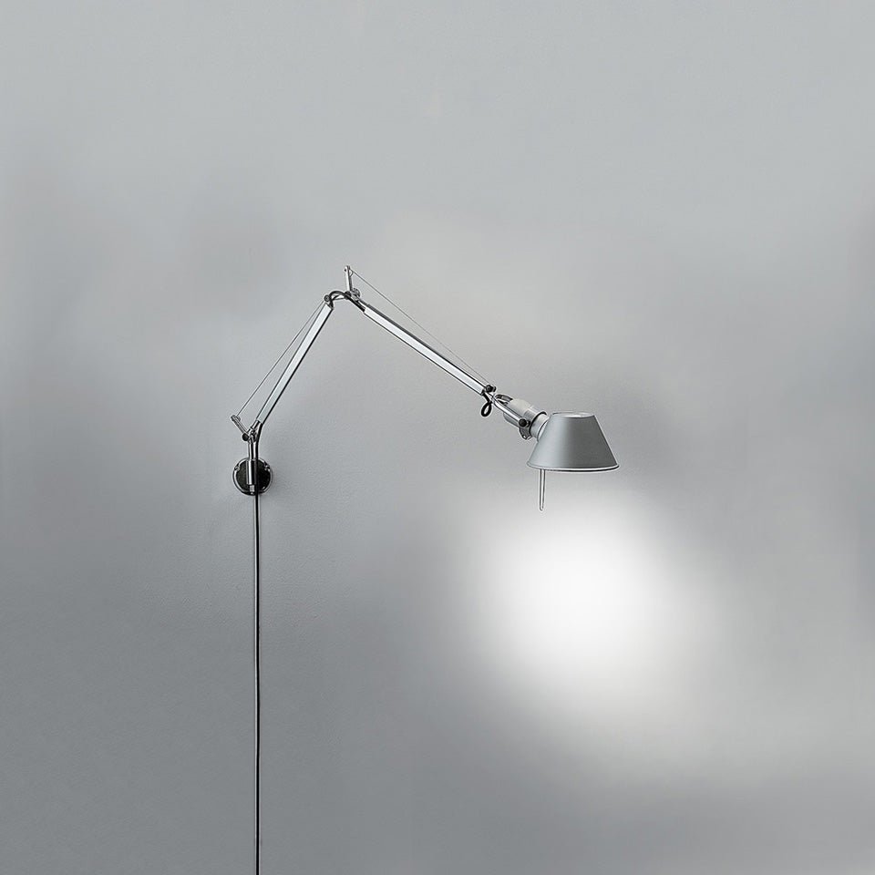 Murale Tolomeo - Micro / avec support "S" Aluminium 1 x 60W / G16.5 / E12 by Artemide | Luminaires & cie