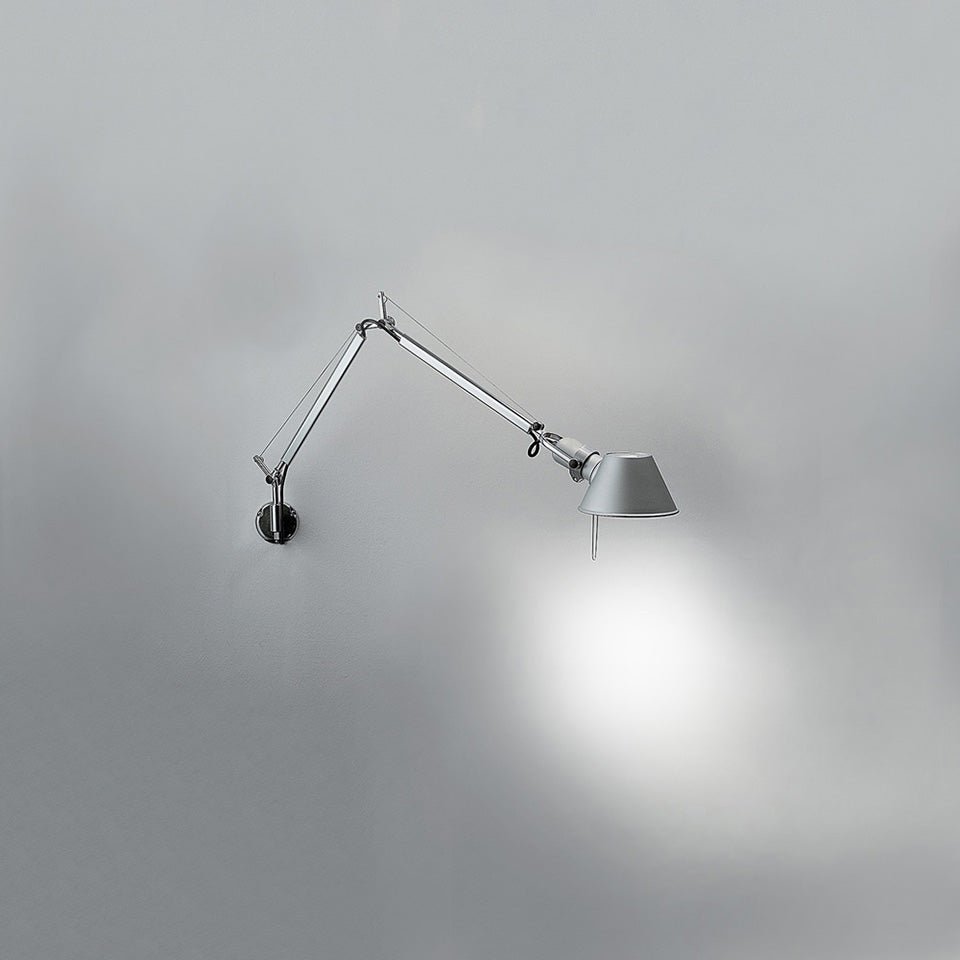 Murale Tolomeo - Micro / avec support "J" Aluminium 1 x 60W / G16.5 / E12 by Artemide | Luminaires & cie