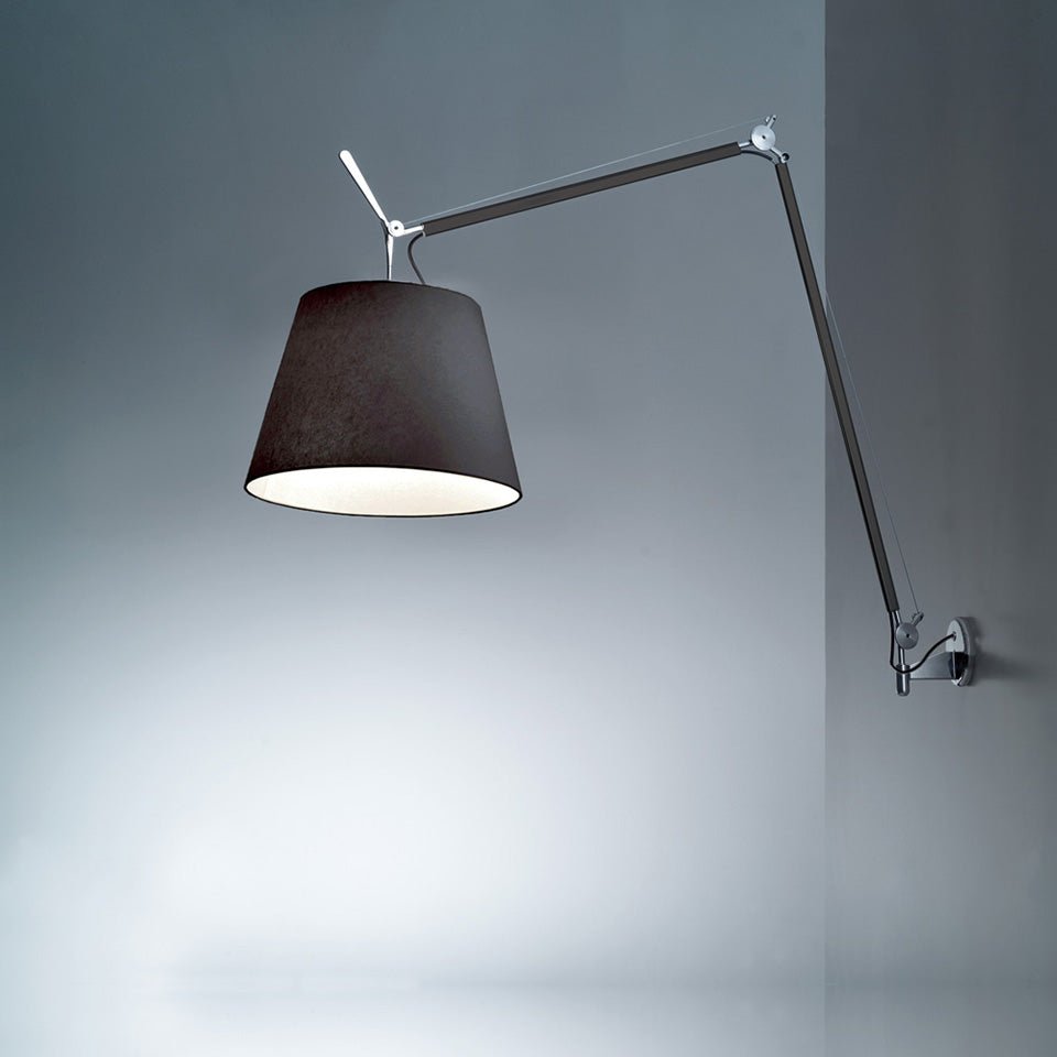 Murale Tolomeo Mega - Noir + AJ noir 14" by Artemide | Luminaires & cie