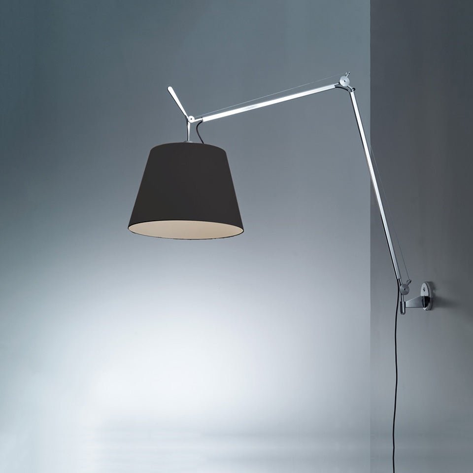 Murale Tolomeo Mega - Aluminium + AJ noir 14" by Artemide | Luminaires & cie