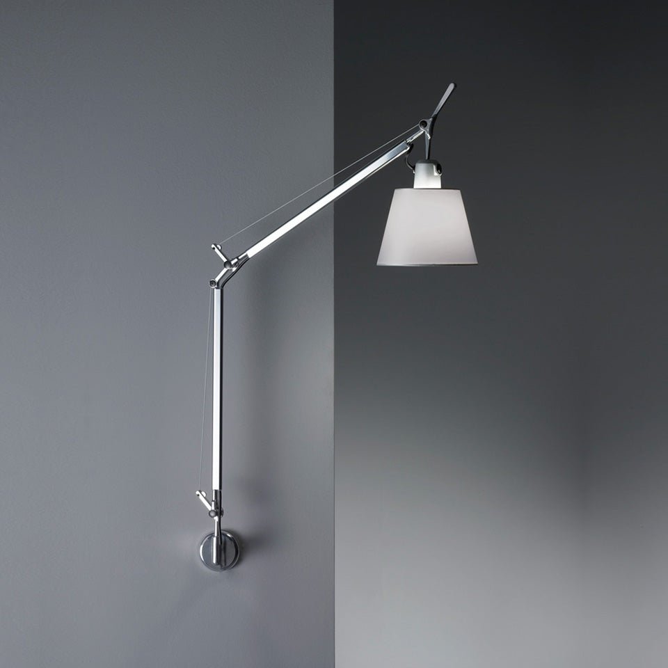 Murale Tolomeo W/Shade - Fibre Support en "J" by Artemide | Luminaires & cie