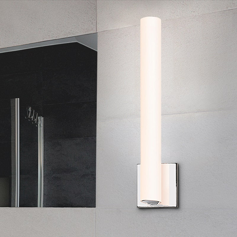 Murale Tubo Slim - 12" Chrome poli Cylindre by Sonneman | Luminaires & cie