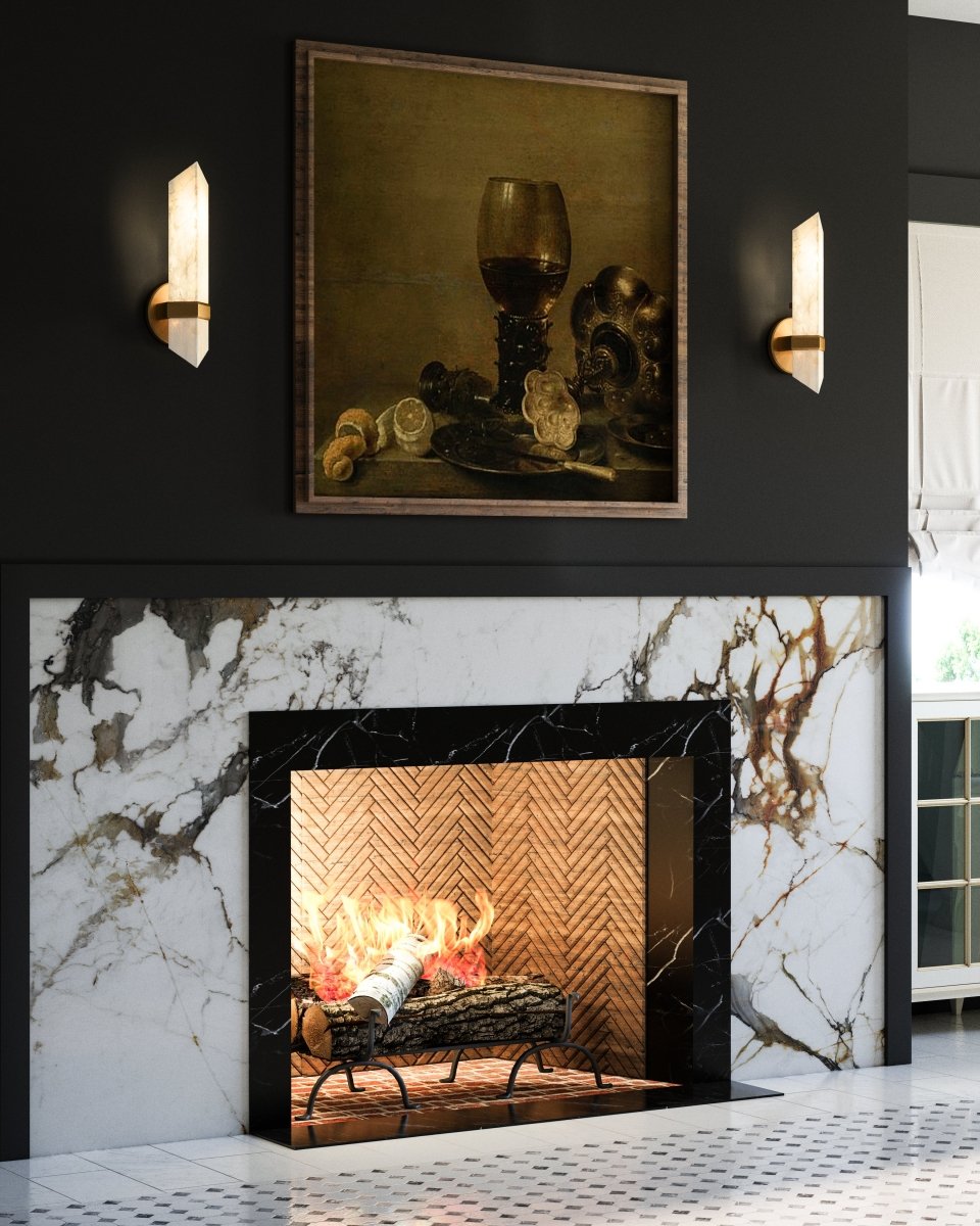 Murale Valencia - Laiton / albâtre vintage 1 by Alora Lighting | Luminaires & cie