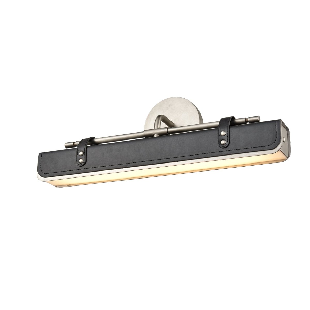 Murale Valise - Nickel âgé / cuir de smoking 19 3/4" by Alora Lighting | Luminaires & cie