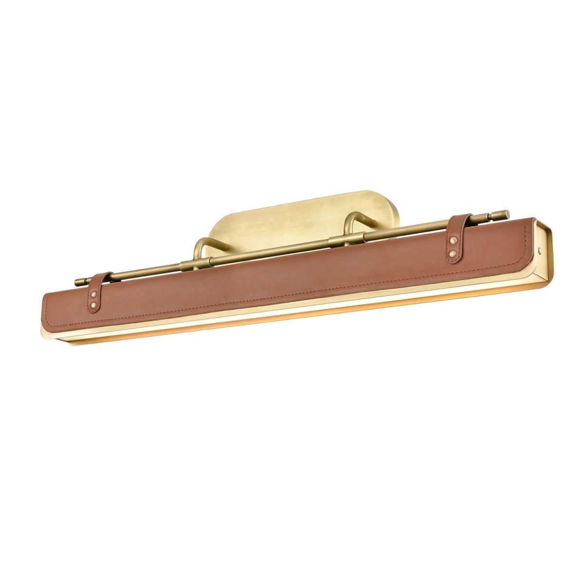 Murale Valise - Laiton vintage / Cuir de cognac 31 1/2" by Alora Lighting | Luminaires & cie