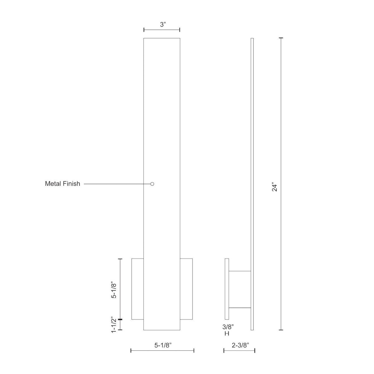 Murale Vesta - Noir 24" by Kuzco Lighting | Luminaires & cie