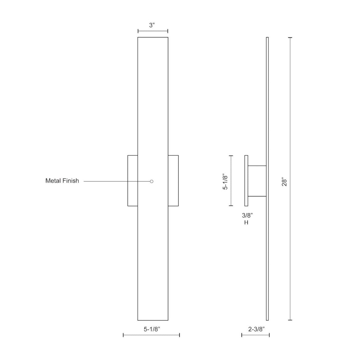 Murale Vesta - Noir 28" by Kuzco Lighting | Luminaires & cie