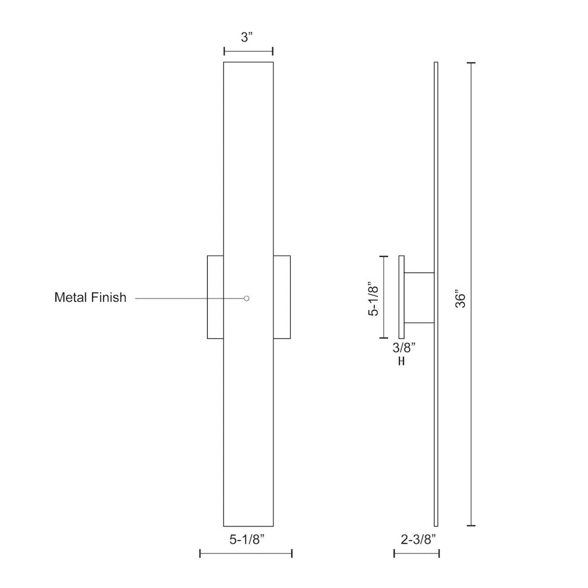 Murale Vesta - Noir 36" by Kuzco Lighting | Luminaires & cie