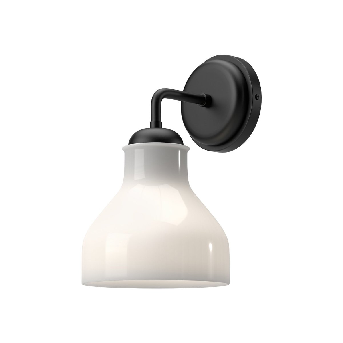Murale Westlake - Verre opal brillant / noir mat by Alora Lighting | Luminaires & cie