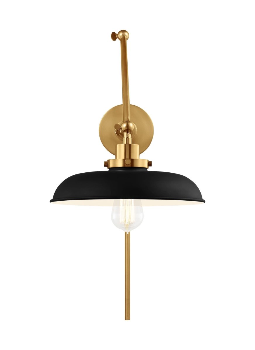 Murale wide à bras double Wellfleet - Noir de minuit et laiton brunis Noir de minuit by Visual Comfort Studio | Luminaires & cie