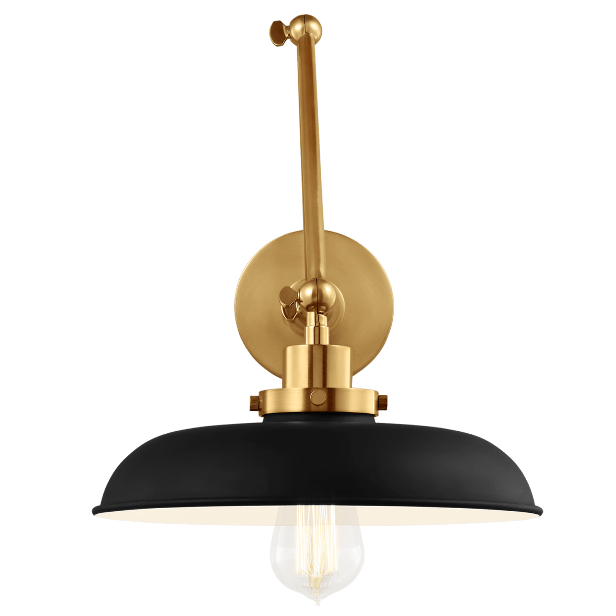 Murale wide à bras double Wellfleet - Noir de minuit et laiton brunis Noir de minuit by Visual Comfort Studio | Luminaires & cie