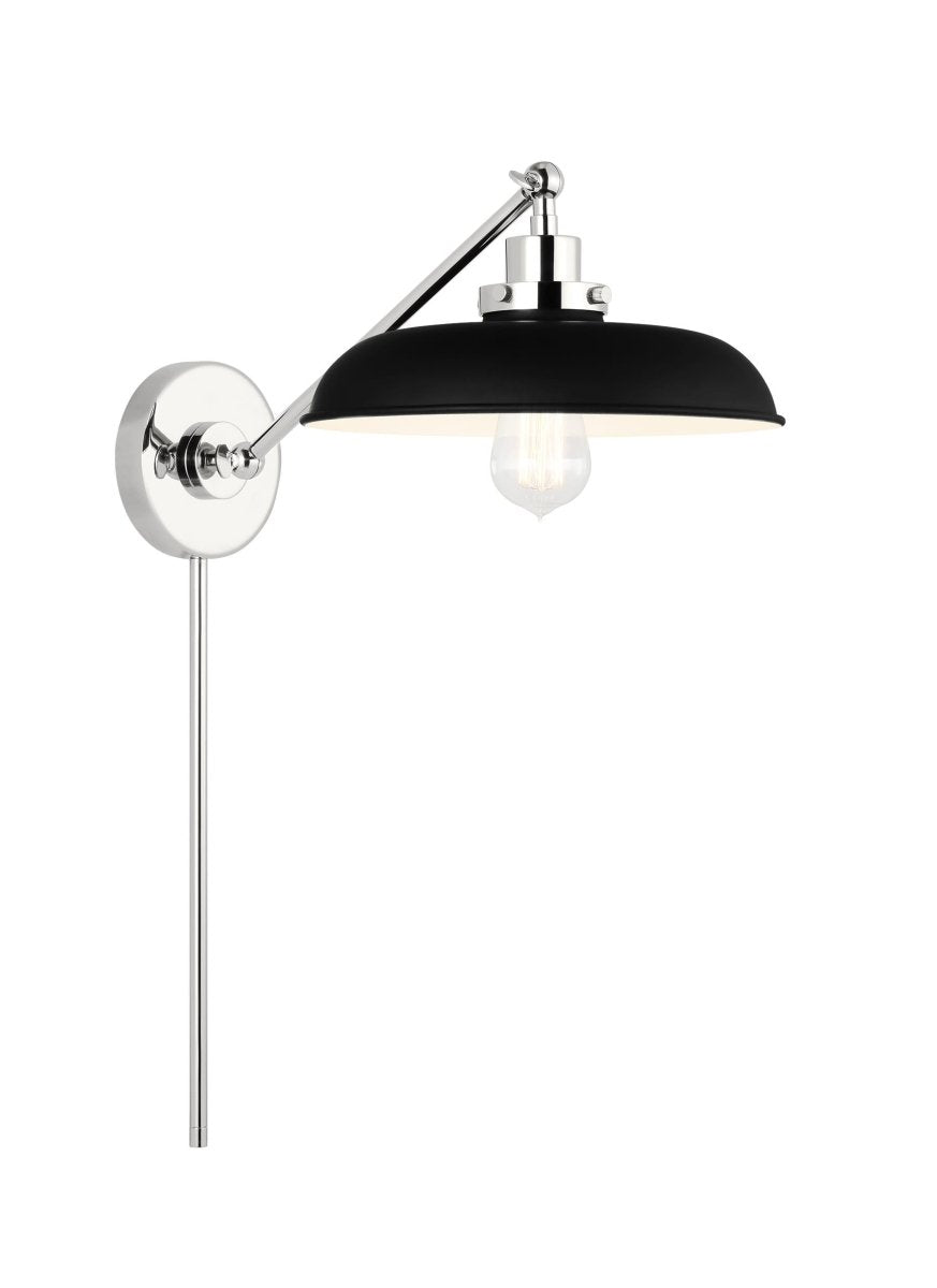 Murale wide à bras unique Wellfleet - Nickel noir et raffiné de minuit Noir de minuit by Visual Comfort Studio | Luminaires & cie