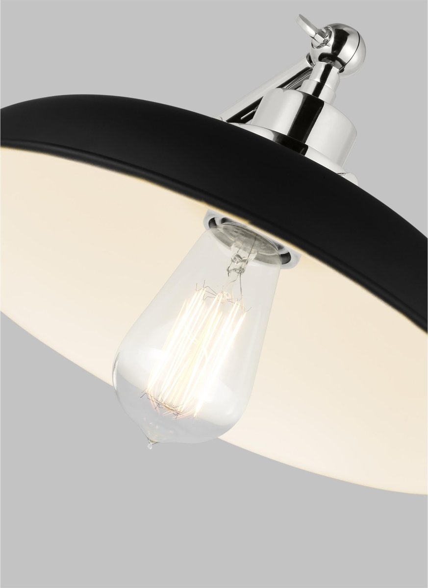 Murale wide à bras unique Wellfleet - Nickel noir et raffiné de minuit Noir de minuit by Visual Comfort Studio | Luminaires & cie