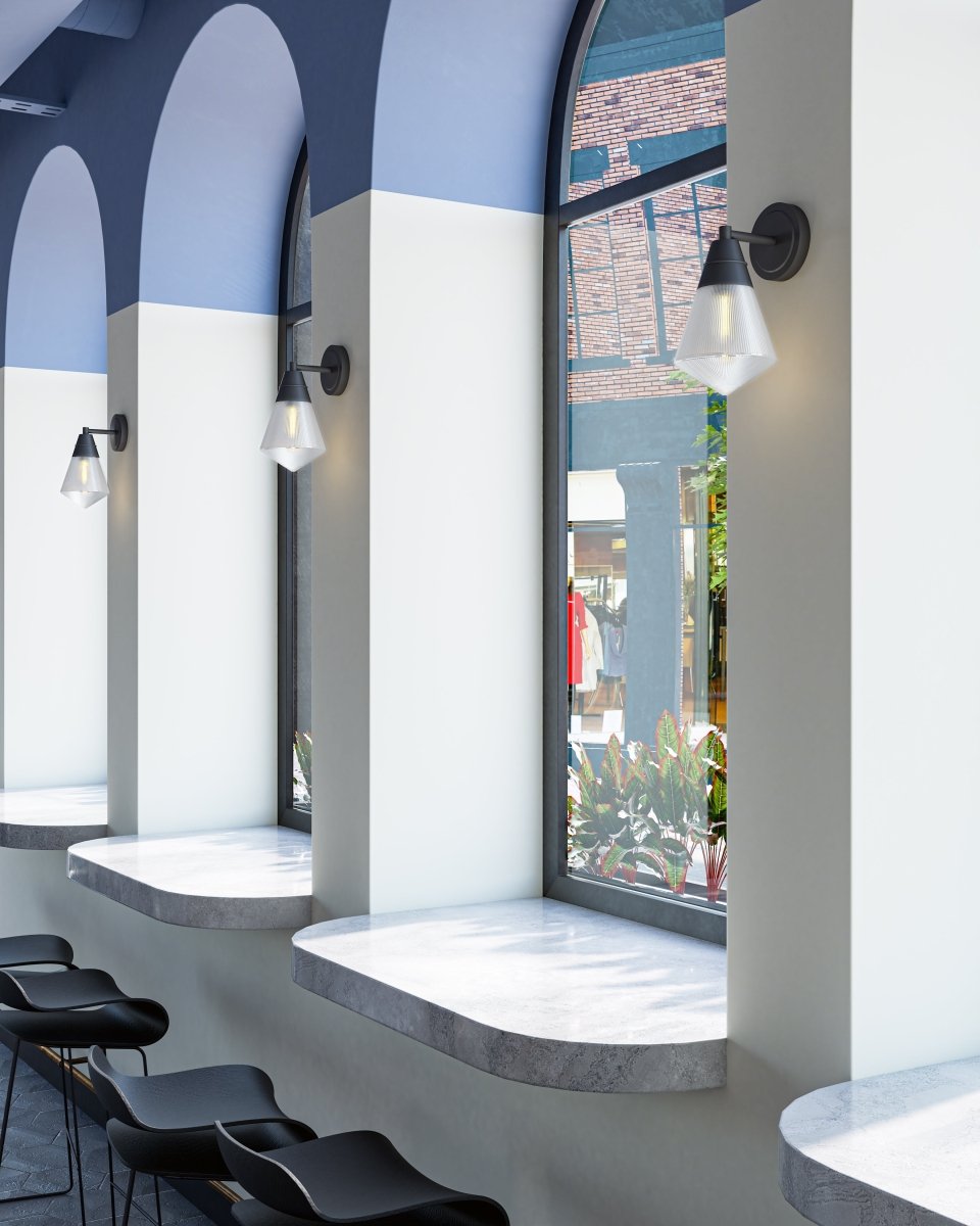 Murale Willard - Bronze urbain Verre prismatique by Alora Lighting | Luminaires & cie