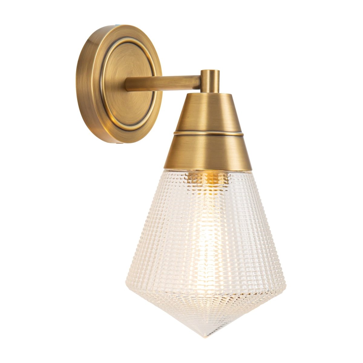 Murale Willard - Laiton vintage Verre prismatique by Alora Lighting | Luminaires & cie