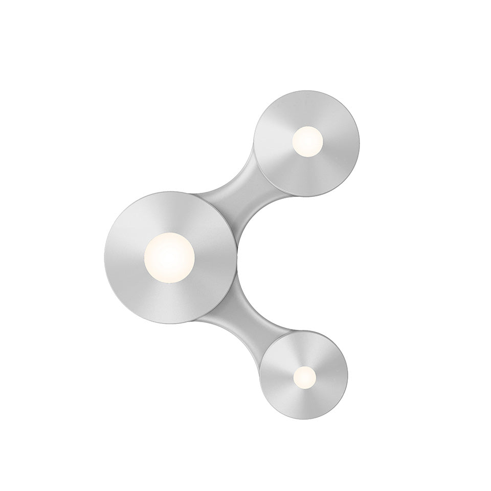 Murale/Plafonnier Coral Surface - Aluminium satiné brillant 13.25" by Sonneman | Luminaires & cie